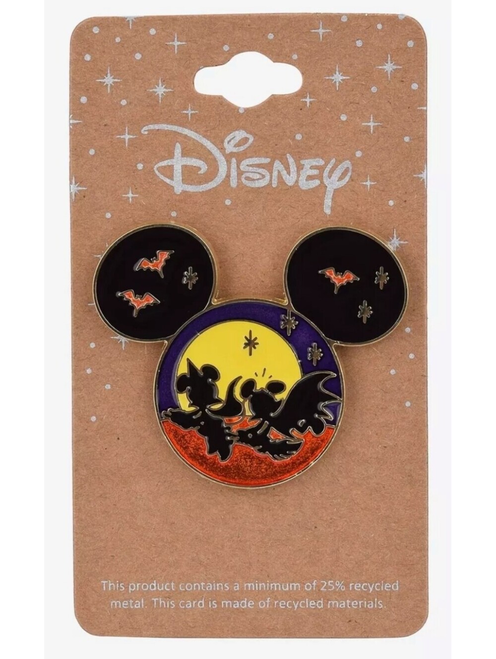 Disney Mickey Mouse Silhouette Bats Scenic Enamel Pin